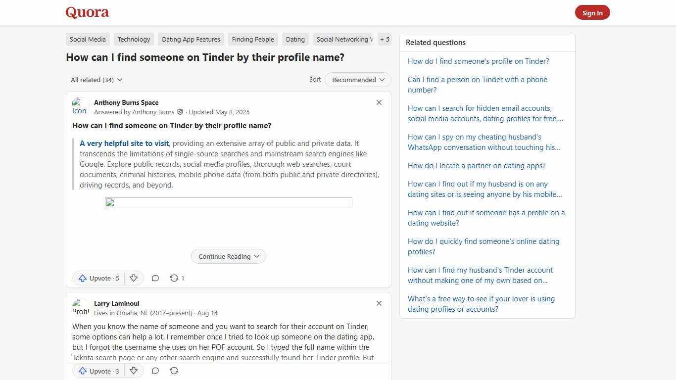 How to find someone on Tinder by their profile name - Quora